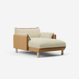 Cozy 1.5 Seater Chaise Sofa - Ochre Cotton