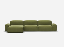 Float 5 Seater LH Chaise Sofa - Dark Green Velvet - thumbnail 3