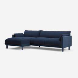 Cozy 4 Seater LH Chaise Sofa - Midnight Blue Velvet - thumbnail 1