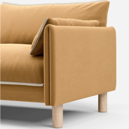 Cozy 2 Seater Sofa - Ochre Cotton - thumbnail 3
