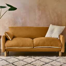Cozy 2 Seater Sofa - Ochre Cotton - thumbnail 2