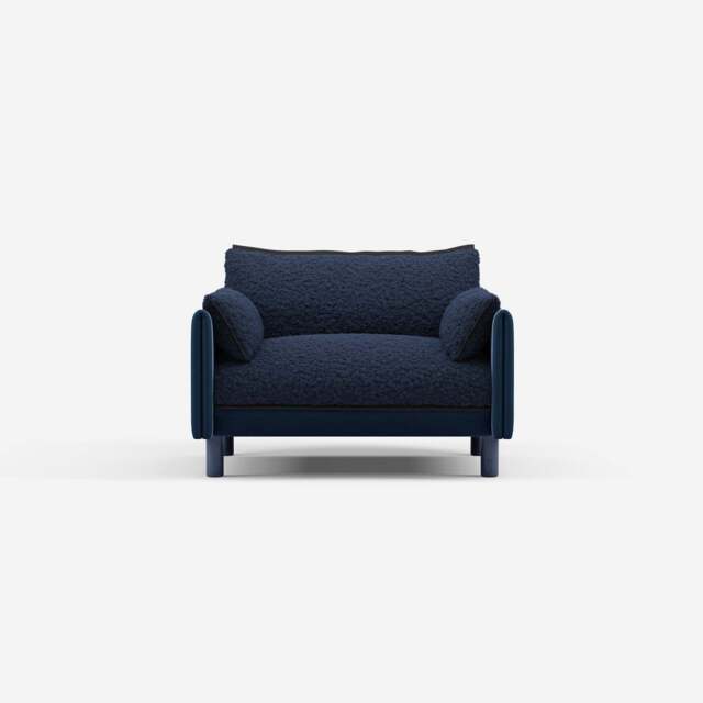 Cozy 1.5 Seater Sofa - Midnight Blue Velvet - image 1