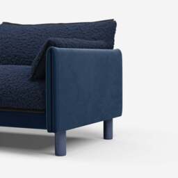 Cozy 1.5 Seater Sofa - Midnight Blue Velvet - thumbnail 2