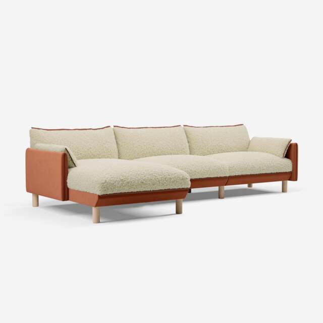 Cozy 5 Seater LH Chaise Sofa - Henna Cotton - image 1