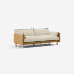 Cozy 3 Seater Sofa - Ochre Cotton - thumbnail 3