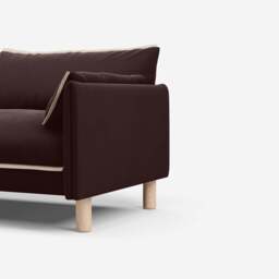 Cozy 2 Seater Sofa - Dark Brown Velvet - thumbnail 2