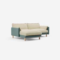 Cozy 3 Seater LH Chaise Sofa - Sage Cotton