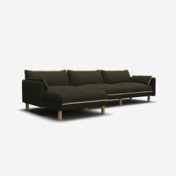 Cozy 5 Seater LH Chaise Sofa - Green Boucle II - thumbnail 1