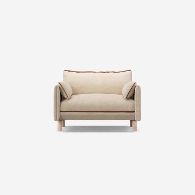 Cozy 1.5 Seater Sofa - Cream Textured Weave - image 1