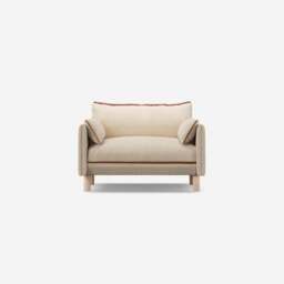 Cozy 1.5 Seater Sofa - Cream Textured Weave - thumbnail 1