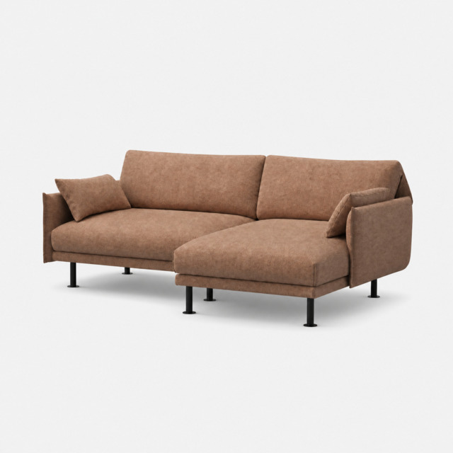 Rest 3 Seater RH Chaise Sofa - Mocha Chenille Weave - image 1