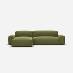 Float 4 Seater LH Chaise Sofa - Dark Green Velvet - thumbnail 4