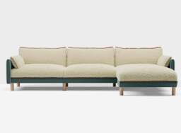 Cozy 5 Seater RH Chaise Sofa - Sage Cotton - thumbnail 3