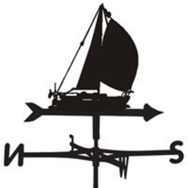 Amber Sailing Yacht Weathervane - Medium (Cottage) - thumbnail 1