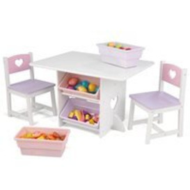 Kids Table & Chair Set in Heart Design
