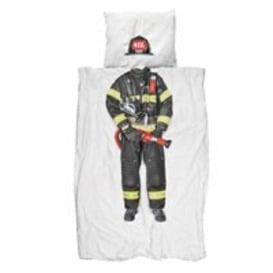 Snurk Childrens Firefighter Duvet Bedding Set - Single - thumbnail 1