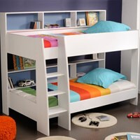 Parisot Kids Tam Tam Bunk Bed in White with Reversible Colour Shelves - image 1