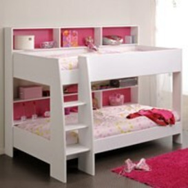 Parisot Kids Tam Tam Bunk Bed in White with Reversible Colour Shelves - thumbnail 2
