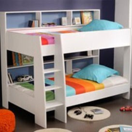 Parisot Kids Tam Tam Bunk Bed in White with Reversible Colour Shelves - thumbnail 1