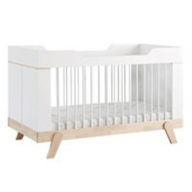 Lifetime Luxury Baby Cot Bed in White & Birch - thumbnail 2