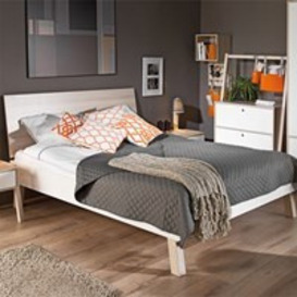 Vox Spot Bed in White & Acacia - Double - thumbnail 1