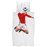 Snurk Childrens Football Duvet Bedding Set in Red - Single - image 1