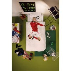 Snurk Childrens Football Duvet Bedding Set in Red - Single - thumbnail 2