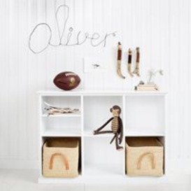 Oliver Furniture Seaside Horizontal Low Shelving Unit in White - 3 x 2 unit