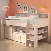 Parisot Kurt Midsleeper Cabin Bed with Desk, Storage Cupboard and Shelving - image 1