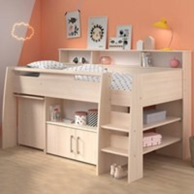 Parisot Kurt Midsleeper Cabin Bed with Desk, Storage Cupboard and Shelving - thumbnail 1