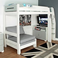 Urban Grey High Sleeper 3 Bed with Sofa Bed & 2 Door Storage Cupboard - image 1
