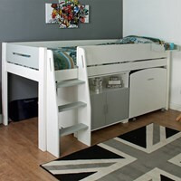 Urban Grey Midsleeper 2 Bed with Pull Out Desk and Cupboard - image 1