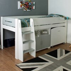 Urban Grey Midsleeper 2 Bed with Pull Out Desk and Cupboard - thumbnail 1