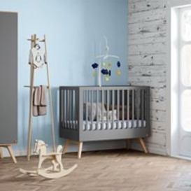 Vox Nature Baby & Toddler Cot Bed in Dark Grey & Oak - thumbnail 1