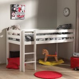 Vipack Pino Kids Mid Sleeper Bed with Optional Curtain - White
