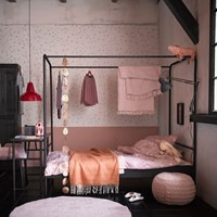Single Black Metal Four Poster Bed by Woood - image 1
