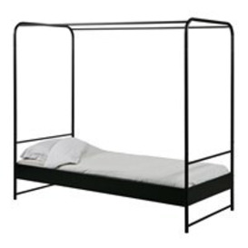 Single Black Metal Four Poster Bed by Woood - thumbnail 2