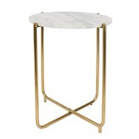 Timpa Marble Side Table in White - image 1