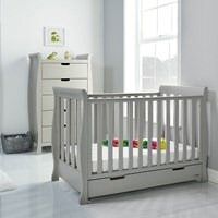 Obaby Stamford Mini Sleigh Cot Bed in Warm Grey - image 1