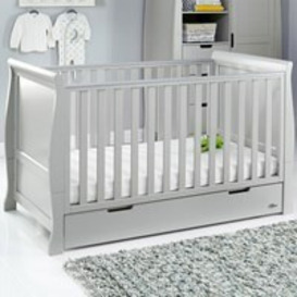 Obaby Stamford Classic Sleigh Cot Bed in Warm Grey - thumbnail 1