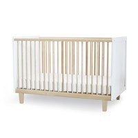 Oeuf Rhea Cot Bed in White & Birch - image 1
