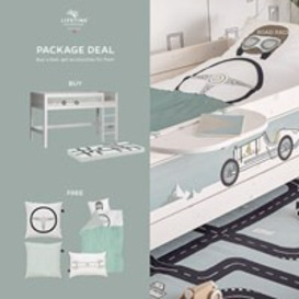 Lifetime Road Race Kids Luxury Mid Sleeper Bed with Free Accessories  - - thumbnail 2