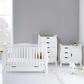 Obaby Stamford Luxe Cot Bed 4 Piece Nursery Furniture Set - - thumbnail 2
