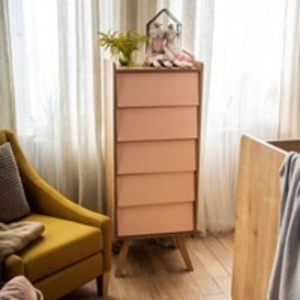 Vox Vintage Tall Chest of Drawers in a Choice of Oak or 5 Pastel Colours -