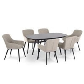 Maze Rattan Zest 6 Seat Oval Dining Set with Free Winter Cover - - thumbnail 1