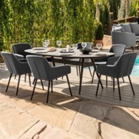 Maze Rattan Zest 6 Seat Oval Dining Set with Free Winter Cover - Taupe