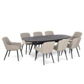 Maze Rattan Zest 8 Seat Oval Dining Set with Free Winter Cover -