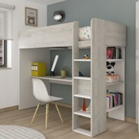 Trasman Tarragona High Sleeper Bed with Desk and Storage Shelves - thumbnail 1