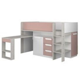 Trasman Girona Mid Sleeper Cabin Bed with Desk and Drawers - - thumbnail 1