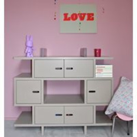 Mathy by Bols Sideboard Kids Dresser in Madaket Design available in 26 Colours - Mathy Cement Grey